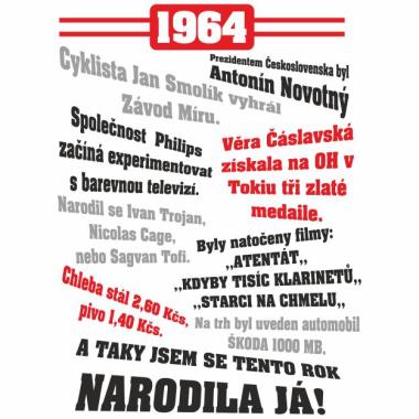 060 Tričko ženy 1964 TO BYL TVŮJ ROK bílé