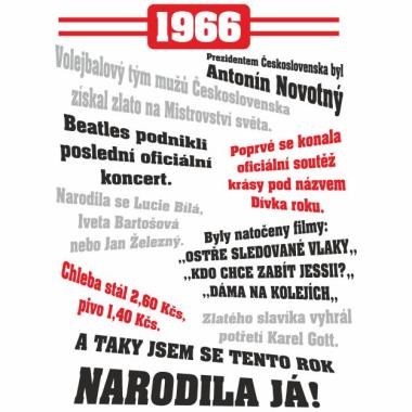 060 Tričko ženy 1966 TO BYL TVŮJ ROK bílé