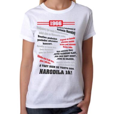060 Tričko ženy 1966 TO BYL TVŮJ ROK bílé