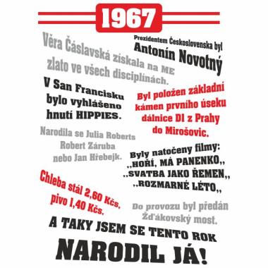 015 Tričko 1967 TO BYL TVŮJ ROK citron
