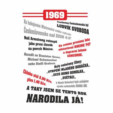 060 Tričko ženy 1969 TO BYL TVŮJ ROK  bílé