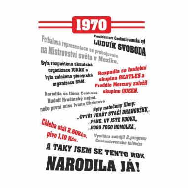 060 Tričko ženy 1970 TO BYL TVŮJ ROK bílé