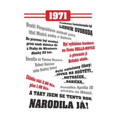 060 Tričko ženy 1971 TO BYL TVŮJ ROK bílé