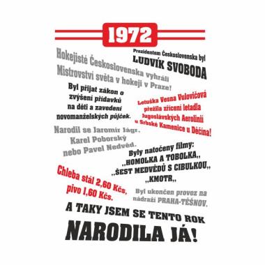 060 Tričko ženy 1972 TO BYL TVŮJ ROK bílé 