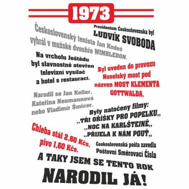 015 Tričko 1973 TO BYL TVŮJ ROK citron