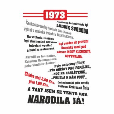 060 Tričko ženy 1973 TO BYL TVŮJ ROK bílé