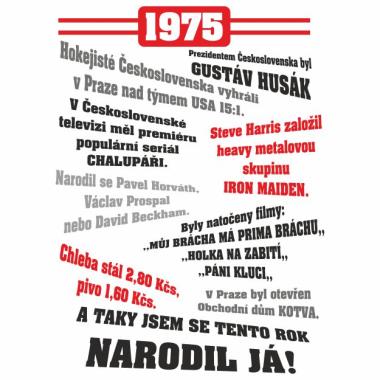 010 Tričko 1975 TO BYL TVŮJ ROK bílé