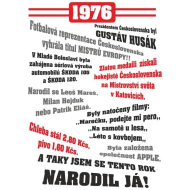 015 Tričko 1976 TO BYL TVŮJ ROK citron