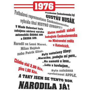 060 Tričko ženy 1976 TO BYL TVŮJ ROK bílé