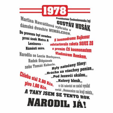010 Tričko 1978 TO BYL TVŮJ ROK bílé       