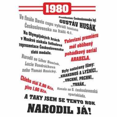 010 Tričko 1980 TO BYL TVŮJ ROK bílé       