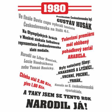 010 Tričko 1980 TO BYL TVŮJ ROK bílé 