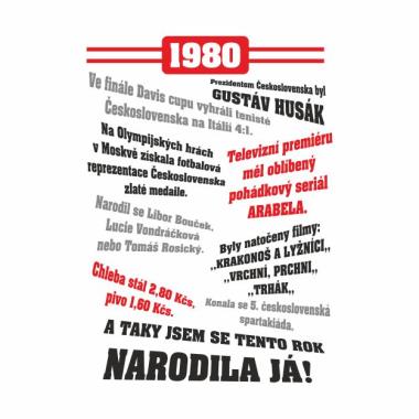 060 Tričko ženy 1980 TO BYL TVŮJ ROK bílé       