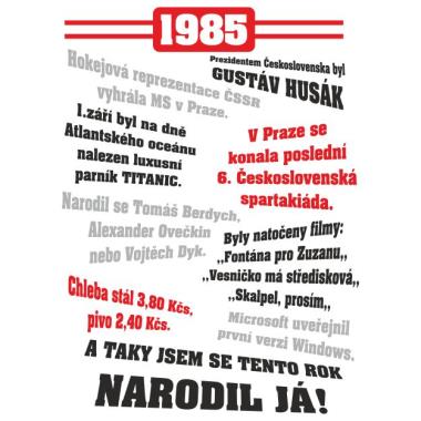 015 Tričko 1985 TO BYL TVŮJ ROK citron