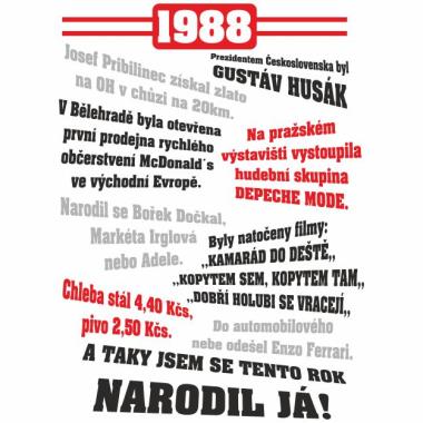 015 Tričko 1988 TO BYL TVŮJ ROK citron