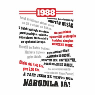 060 Tričko ženy 1988 TO BYL TVŮJ ROK bílé