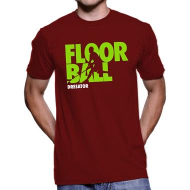 030 Tričko BA florbal FLOORBALL bordo